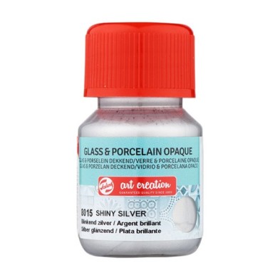 Material Bellas Artes - Pintura - Tinta Opaca Vidrio y Porcelana Plata Brillante 8015, 30 ml. ArtCreation | totenart.com