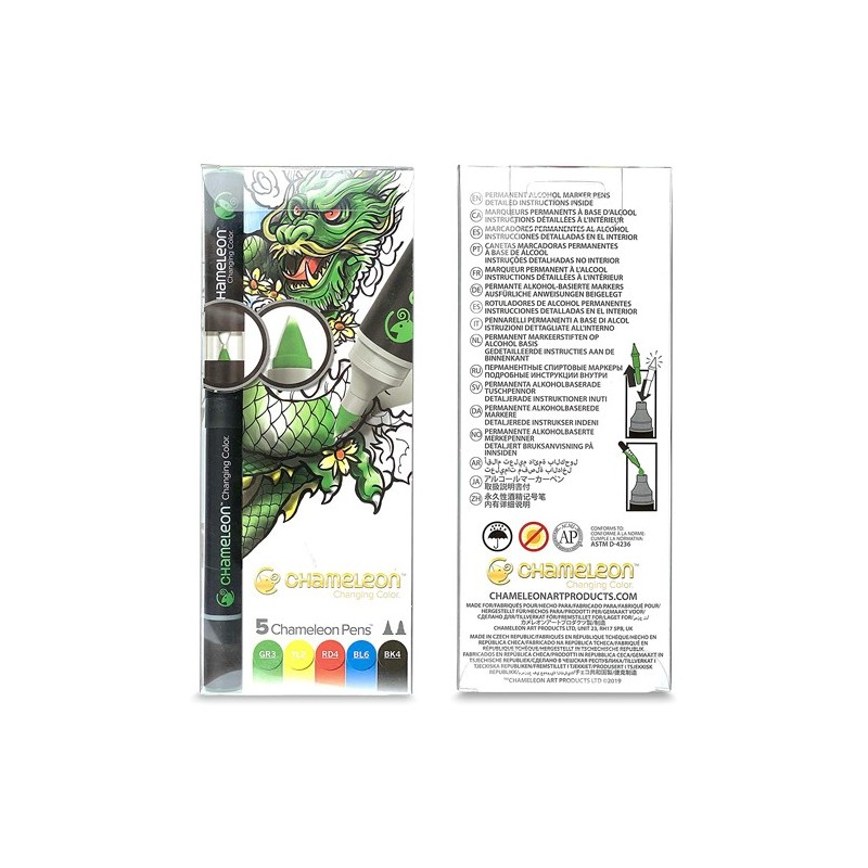 Material Bellas Artes - Pintura - Estuche Chameleon de 5 Rotuladores Tonos Primarios | totenart.com