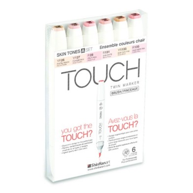 Material Bellas Artes - Pintura - TOUCH TWIN 6 brush marker set Tonos piel A | totenart.com