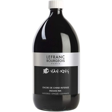 Tinta China Negra Lefranc, frasco 250 ml.