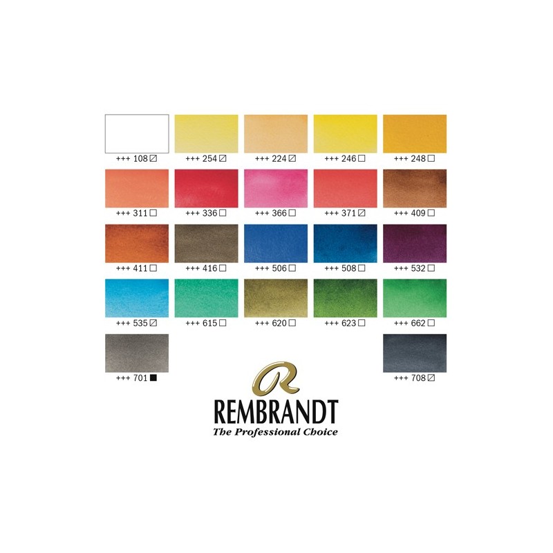 Material Bellas Artes - Pintura - Caja madera Traditional P 24 pastillas de acuarelas Rembrandt | totenart.com