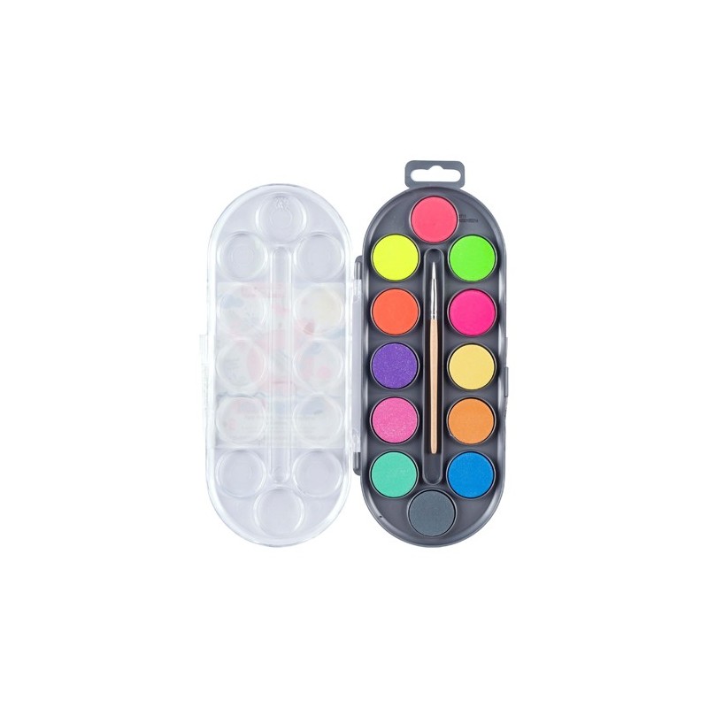 Material Bellas Artes - Pintura - Estuche acuarela 12 colores metálicos y neón con pincel, Bruynzeel ** | totenart.com