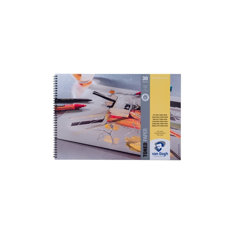 Material Bellas Artes – pintura-y-dibujo - Bloc Toned Paper Van Gogh Gris Ciudad, 30 hojas, 120 gr (A3) | totenart.com