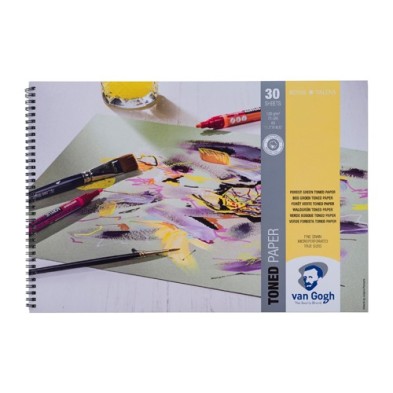 Material Bellas Artes – pintura-y-dibujo - Bloc Toned Paper Van Gogh Verde Bosque, 30 hojas, 120 gr (A3) | totenart.com