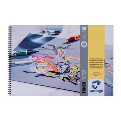 Material Bellas Artes – pintura-y-dibujo - Bloc Toned Paper Van Gogh Azul Oceano, 30 hojas, 120 gr (A3) | totenart.com