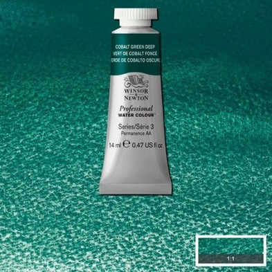 Material Bellas Artes - Pintura - Acuarela Profesional Winsor & Newton color verde cobalto oscuro 185 (14 ml) S3 | totenart.com