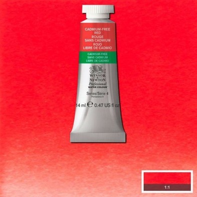 Material Bellas Artes - Pintura - Acuarela Profesional Winsor & Newton color rojo libre de cadmio 901 (14 ml) S4 | totenart.com