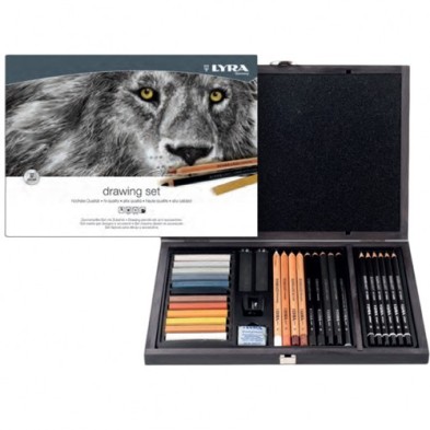 Material Bellas Artes - Pintura - Estuche Madera Set Dibujo 31 piezas, Lyra | totenart.com