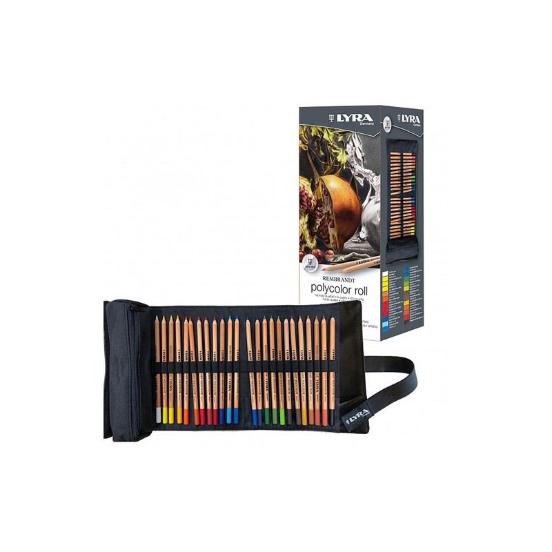 Material Bellas Artes - Pintura - Estuche Enrollable de Tela 24 Lápices de colores Polycolor Rembrandt, Lyra | totenart.com