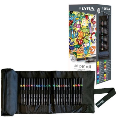 Material Bellas Artes - Pintura - Estuche Enrollable de Tela 24 Rotuladores Art Pen, Lyra | totenart.com