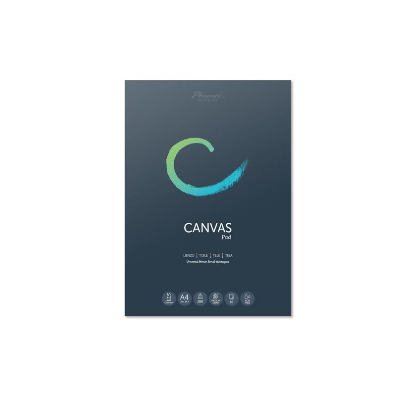 Material Bellas Artes – pintura-y-dibujo - Bloc encolado de hojas de lienzo, Grano Medio, 50x65 (Raisin), 280 gr. 10 h. Phoenix 