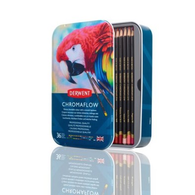 Material Bellas Artes – Dibujo - Caja lápices Derwent Chromaflow, 36 colores | totenart.com