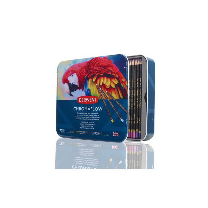 Material Bellas Artes – Dibujo - Caja lápices Derwent Chromaflow, 72 colores | totenart.com