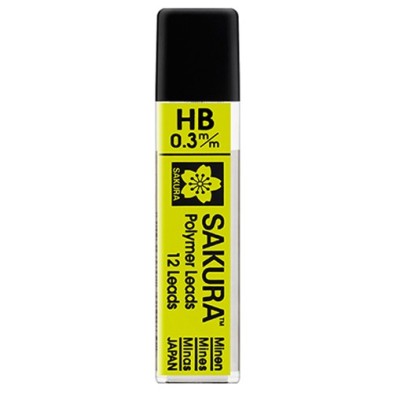 Material Bellas Artes - Pintura - 12 Minas HB Sakura para portaminas 0.3 mm. | totenart.com