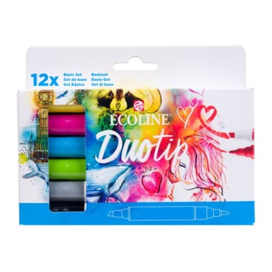 Material Bellas Artes – Pintura - Estuche Rotulador Ecoline Duotip Basic Set 12 | totenart.com