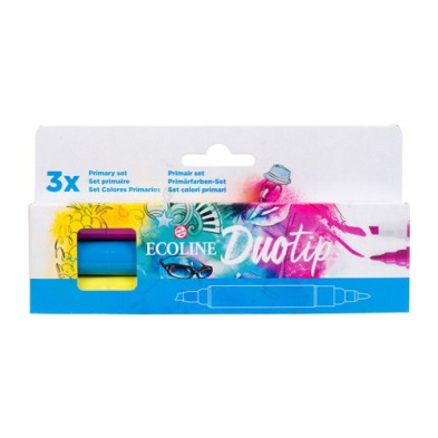 Material Bellas Artes – Pintura - Estuche Rotulador Ecoline Duotip Set 3 Primario | totenart.com