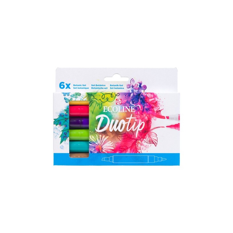 Material Bellas Artes – Pintura - Estuche Rotulador Ecoline Duotip Botanic Set 6 | totenart.com