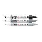 Material Bellas Artes – Pintura - Estuche Rotulador Ecoline Duotip Set Negro-Gris | totenart.com