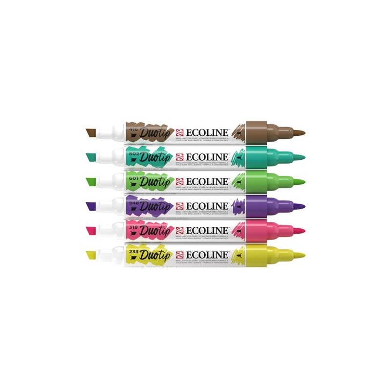 Material Bellas Artes – Pintura - Estuche Rotulador Ecoline Duotip Botanic Set 6 | totenart.com
