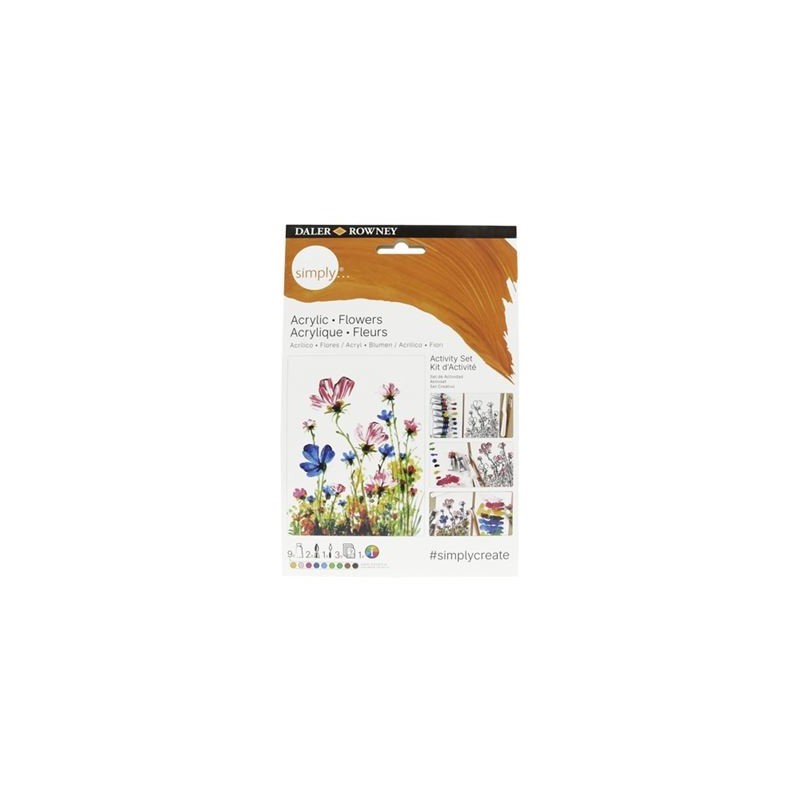 Material Bellas Artes - Pintura - Activity Set Acrílico (Flores), Simply, Daler Rowney | totenart.com