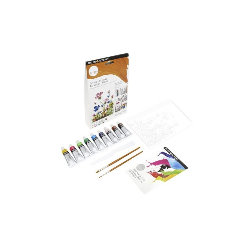 Material Bellas Artes - Pintura - Activity Set Acrílico (Flores), Simply, Daler Rowney | totenart.com