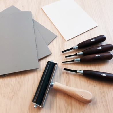 Material Xilografia-Linoleografia-Kit Basico Xilografia-Linoleografia