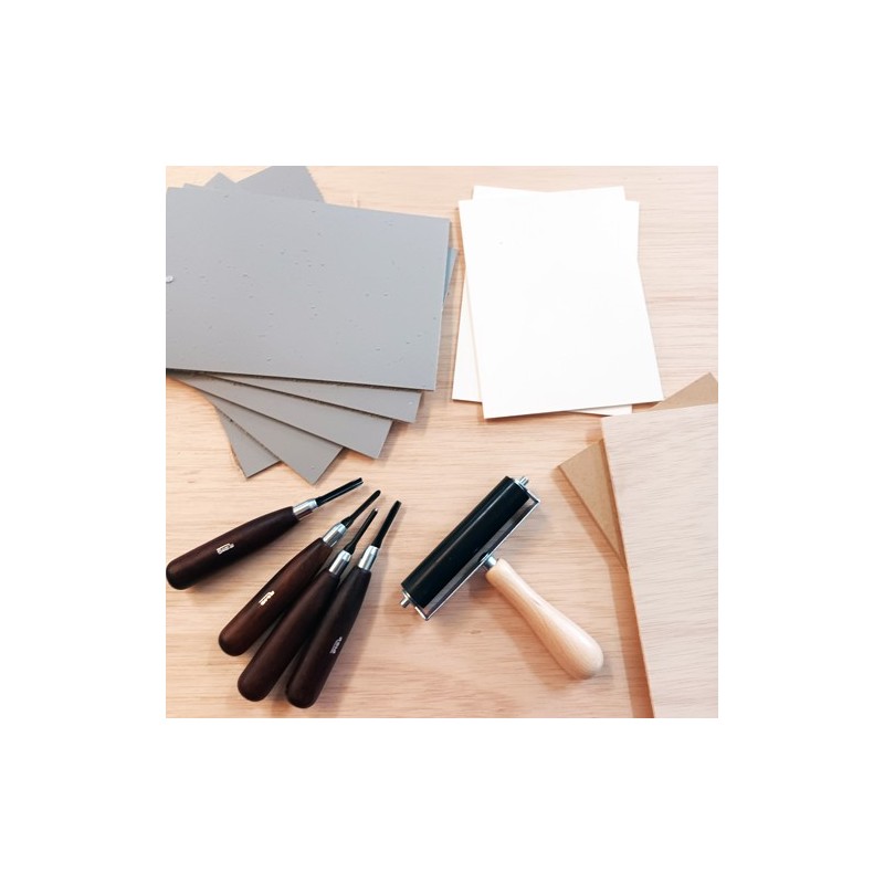 Material Xilografia-Linoleografia-Kit Medio Xilografia-Linoleografia