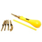 Material Xilografia-Linoleografia-Juego para linoleo, con mango y 5 plumillas