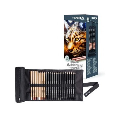 Material Bellas Artes - Pintura - Estuche Enrollable de Tela Esbozo 24 Lápices para boceto Rembrandt, Lyra | totenart.com