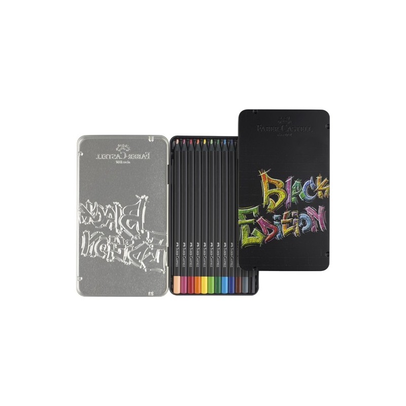 Material Bellas Artes – Pintura - Estuche metal 12 lápices color Black Edition Faber Castell | totenart.com