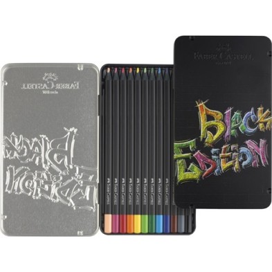 Material Bellas Artes – Pintura - Estuche metal 12 lápices color Black Edition Faber Castell | totenart.com