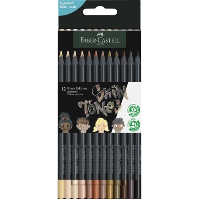 Material Bellas Artes – Pintura - Caja 12 lápices Black Edition Faber Castell Tonos Piel | totenart.com