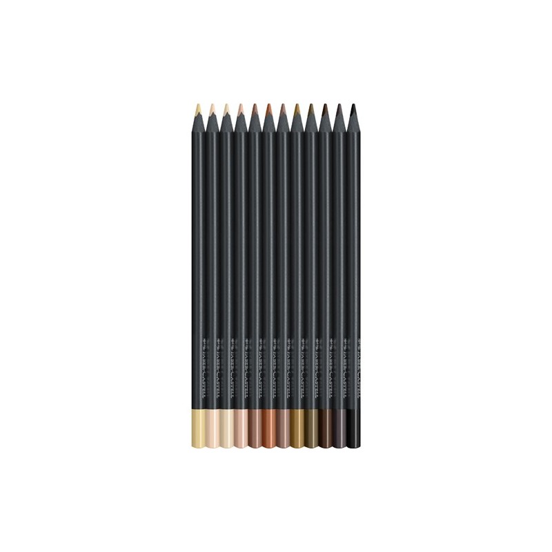 Material Bellas Artes – Pintura - Caja 12 lápices Black Edition Faber Castell Tonos Piel | totenart.com
