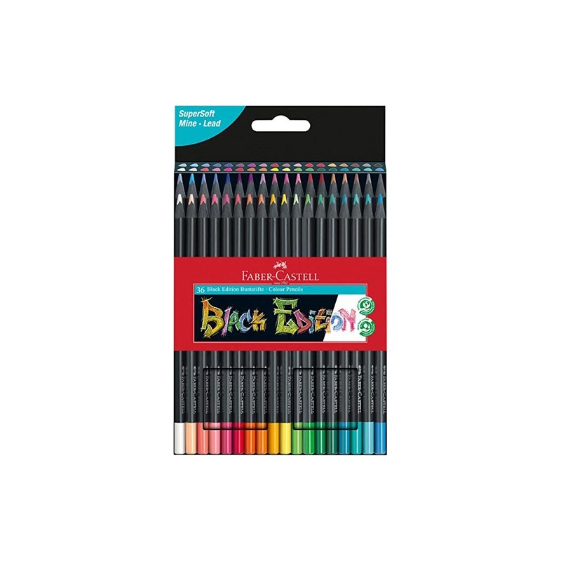 Material Bellas Artes – Pintura - Caja 36 lápices color Black Edition Faber Castell | totenart.com