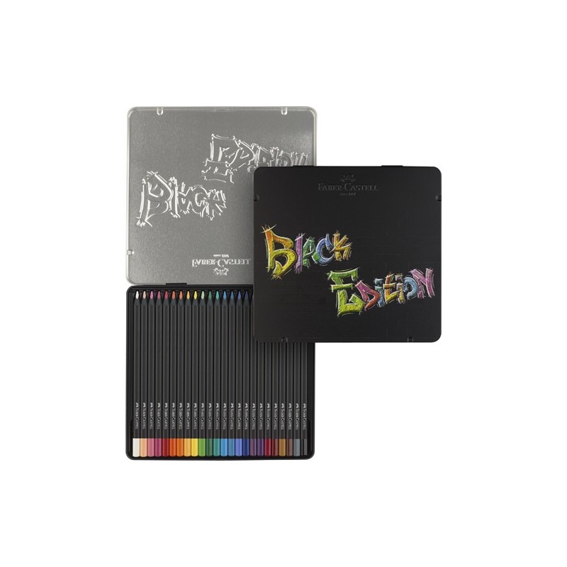 Material Bellas Artes – Pintura - Estuche metal 24 lápices color Black Edition Faber Castell | totenart.com