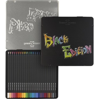 Material Bellas Artes – Pintura - Estuche metal 24 lápices color Black Edition Faber Castell | totenart.com