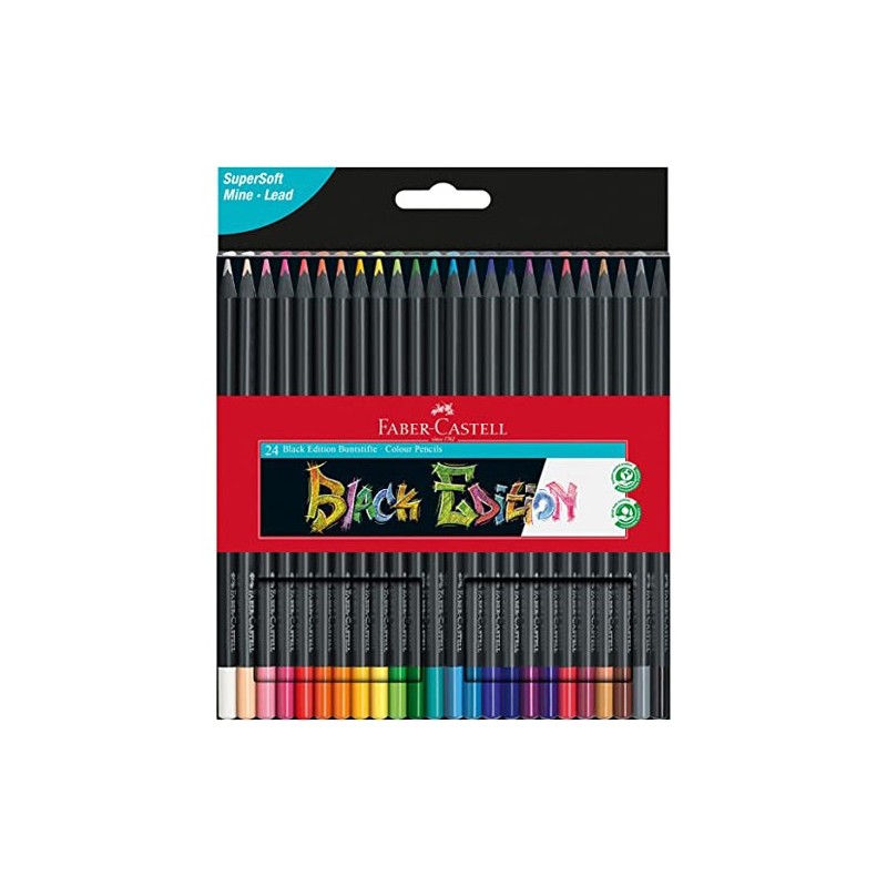 Material Bellas Artes – Pintura - Caja 24 lápices color Black Edition Faber Castell | totenart.com