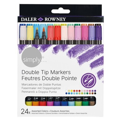Material Bellas Artes - Pintura - Set 24 Rotuladores Doble Punta, Simply, Daler Rowney | totenart.com