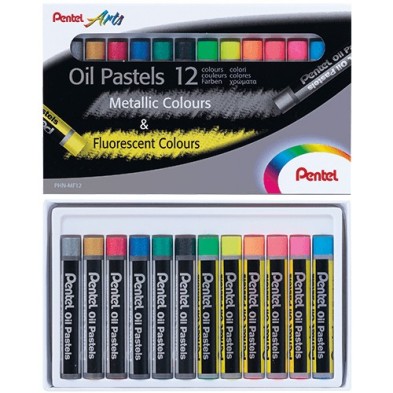 Material Bellas Artes - Pintura - Pasteles al óleo Pentel Set de 12 (colores fluorescentes) | totenart.com