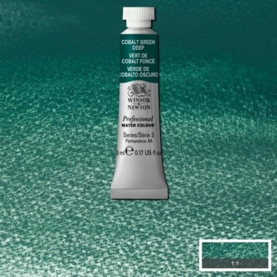 Material Bellas Artes - Pintura - Acuarela Artist Winsor & Newton color Verde de Cobalto Oscuro 5 ml, W N | totenart.com