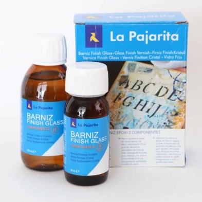 Material Bellas Artes - Pintura - Barniz efecto cristal Kit Finish Glass de La Pajarita (180 ml) | totenart.com