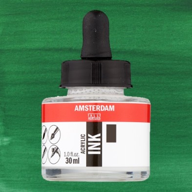 Material Bellas Artes - Pintura - Tinta Acrílica Verde Esmeralda 615 Amsterdam (30 ml.) | totenart.com