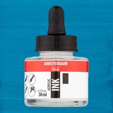 Material Bellas Artes - Pintura - Tinta Acrílica Azul Turquesa 522 Amsterdam (30 ml.) | totenart.com