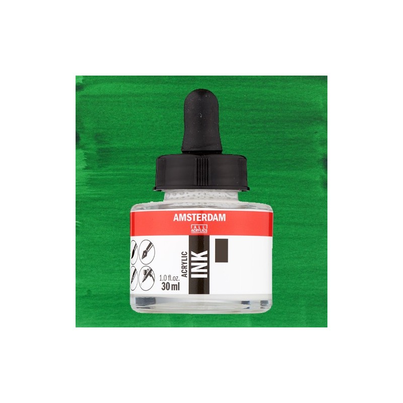 Material Bellas Artes - Pintura - Tinta Acrílica Verde Permanente Oscuro 619 Amsterdam (30 ml.) | totenart.com
