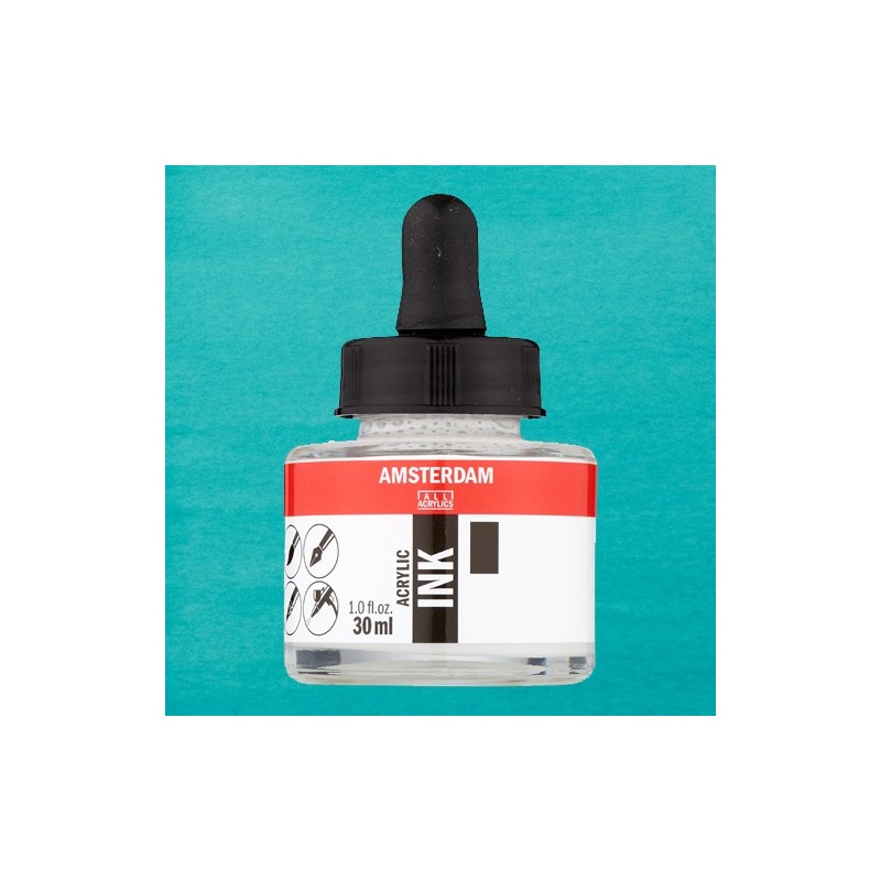 Material Bellas Artes - Pintura - Tinta Acrílica Verde Turquesa 661 Amsterdam (30 ml.) | totenart.com