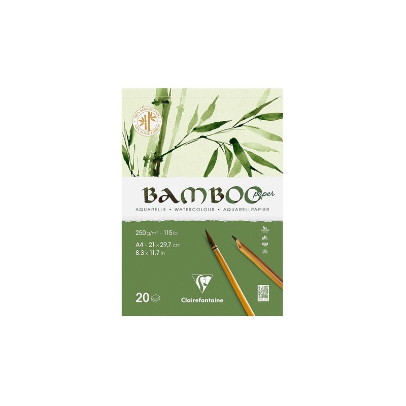 Material Bellas Artes – pintura-y-dibujo - Bloc Bamboo Acuarela 21x29,7 cm (A4). 250 gr. 20 h. Clairefontaine | totenart.com