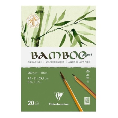 Material Bellas Artes – pintura-y-dibujo - Bloc Bamboo Acuarela 21x29,7 cm (A4). 250 gr. 20 h. Clairefontaine | totenart.com