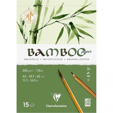 Material Bellas Artes – pintura-y-dibujo - Bloc Bamboo Acuarela 29,7x42 cm (A3). 250 gr. 15 h. Clairefontaine ** | totenart.com