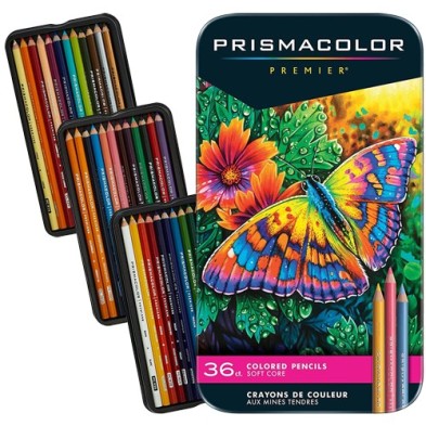Material Bellas Artes – pintura-y-dibujo - Prismacolor Premier caja metal 36 lápices de colores | totenart.com