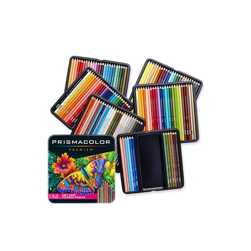 Material Bellas Artes – pintura-y-dibujo - Prismacolor Premier caja metal 132 lápices de colores | totenart.com